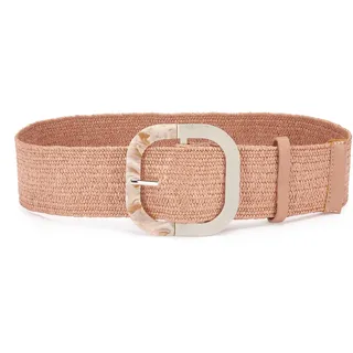 LASCANA Taillengürtel "Stretchgürtel, Schmuckgürtel, Gürtel für Kleid & Overall, Bauchgürtel" in moderner Bast-Optik mit Shaping-Effekt dank elastischem Material, rosé