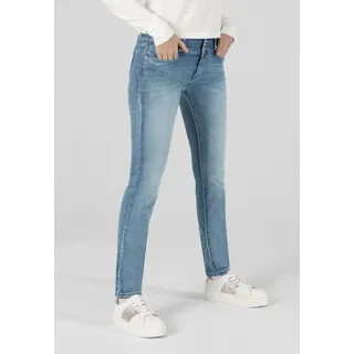 Slim-fit-Jeans TIMEZONE "Slim EnyaTZ", Damen, Gr. 32, Länge 30, blau, 70% Baumwolle 20% Polyester 9% Viskose 1% Elastan, normal, Jeans Slim-fit-Jeans
