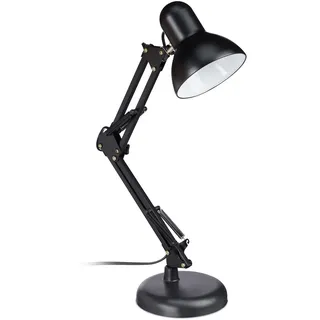 Relaxdays Retro Schreibtischlampe Schwarz