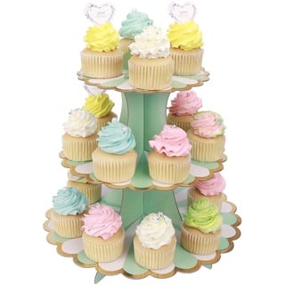 MengH-SHOP Tortenständer 3 Etagen Cupcake Ständer Muffin Ständer aus Karton für Hochzeit Party Geburtstag Baby Duschen Kuchen Dessert Torten Etagere