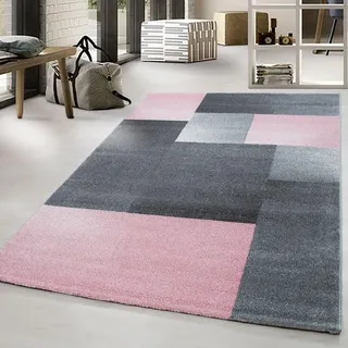 Ayyildiz Teppiche Teppich »Lucca 1810« rechteckig 11 mm Höhe Kurzflor, Wohnzimmer, pink