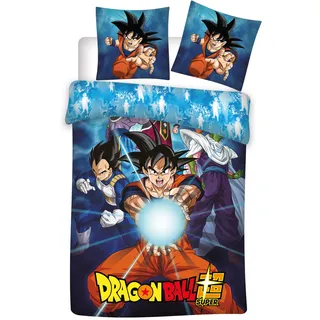 Difuzed Aymax S.P.R.L. Dragonball Super Bettwäsche, wendbar, Bettbezug 140 x 200 cm + Kissenbezug 63 x 63 cm