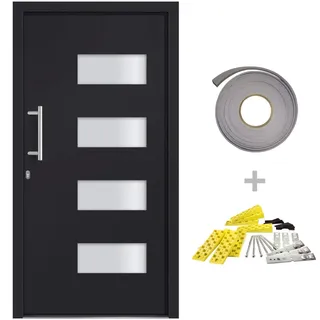 vidaXL Haustür Aluminium und PVC Anthrazit 110x210 cm - Grau