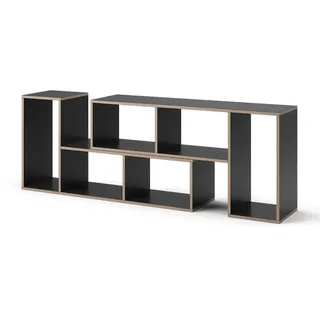 Vicco Bücherregal Tetrix Anthrazit 112.8 x 56.4 cm 2er Set , Holzwerkstoff , 7 Fächer , Rechteckig , 112.8x56.4x30 cm , Wohnzimmer, Regale, Bücherregale