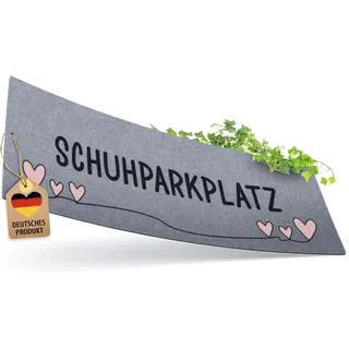 ElbFuchs Schuhparkplatz Fußmatte 100x35cm Grau I Waschbare & rutschfeste Indoor-Schuhmatte & Abtropfmatte I Ideal als Schuhunterlage & Schuhablage I Schmutzfangmatte für Flur & Eingang