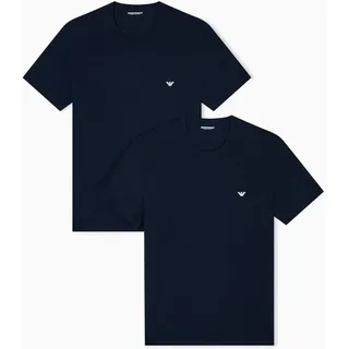 Emporio Armani Man's Core Logoband 2-Pack Crewneck T-Shirt, Blau, L, Regular, Armani Blue/Armani Blue, L