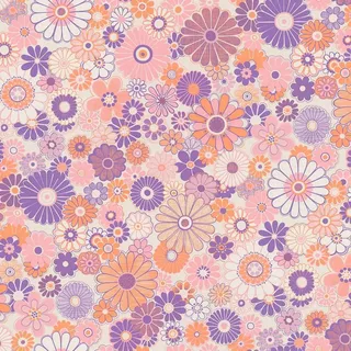 A.S. Création Retro-Tapete 0,39 x 9 m Vliestapete 395351 Lila/Orange/Rosa