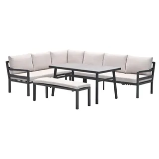 Garden Impressions Corsica Lounge-Dining Set 4-tlg. grau/beige