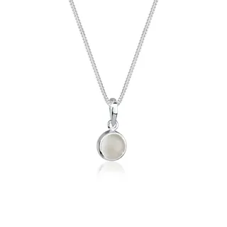 Elli Halskette Rund mit Mondstein 925 Sterling Silber