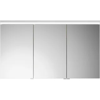 burgbad Lin20 Spiegelschrank LED-Beleuchtung inklusive LED-Waschtischbeleuchtung, 3 Türen, mittlerer Tür Anschlag links, 1200x700x170mm, SPQL120RF5357, Farbe: Frassino Dekor Cappuccino