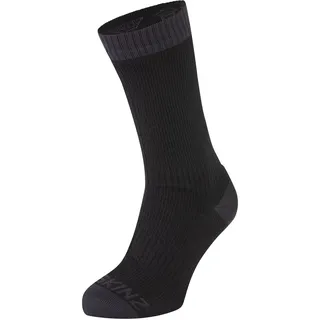 SealSkinz | Wasserdichte Mittellange Socke | Unisex | Erwachsene | M - schwarz-grau