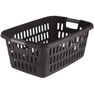 Testrut axentia Wäschekorb aus Kunststoff, Wäschesammler mit Lochstruktur, 60 Liter, ca. 61 x 25 x 41 cm,