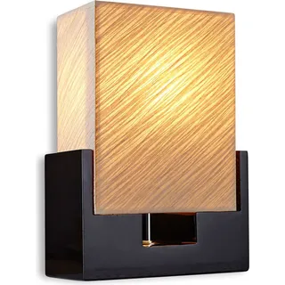 Tischlampe Lampe in beige aus handgeschöpftem Papier - Leuchte Licht - Beige, Schwarz