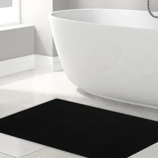 hammetex Badematte »rutschfeste Badvorleger« schwarz, H:7,5mm, Baumwolle, Badematten, Badematte, einfarbig, 100% Baumwolle, in 2 Größen erhältlich,
