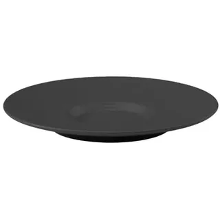 Villeroy & Boch Manufacture Rock Milchkaffee-Untertasse, 17,3 cm, Premium Porzellan, Schwarz (Packung mit 6)