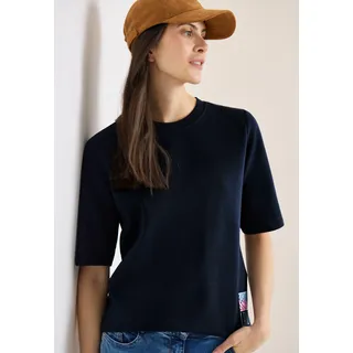 Cecil Sweater, Kurzarmsweater mit großem Rückenprint, universal blau