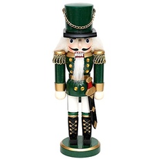 Dekohelden24 Wunderschöner Nussknacker Soldat, klassisch, grün, 15 cm