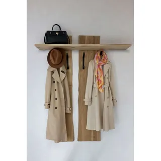 Garderobenpaneel OTTO HOME "Brodi", natur geölt, B:120cm H:120cm T:20cm, Massivholz, Garderobenpaneele, Garderobenpaneel, aus massiver Eiche, FSC-zertifiziert