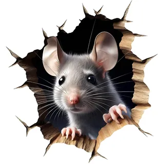 HAOWYYUU 3D Wandaufkleber Küchen Wandtattoo, Karikatur Mauseloch Aufkleber für Wohnzimmer, Schlafzimmer, Sticker Room