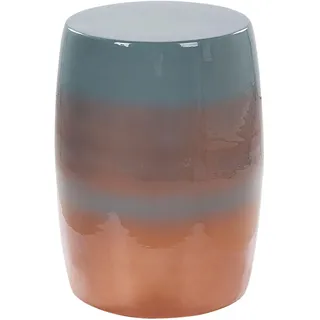 Beliani Beistelltisch Metall goldbraun/blau rund 26 cm Fraguita , Braun, Blau , Rund , 40x40x40 cm , Wohnzimmer, Wohnzimmertische, Beistelltische