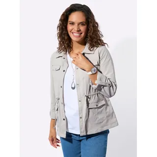 Blusenblazer CASUAL LOOKS "Blusenblazer", Damen, Gr. 38, hellgrau, 94% Polyamid, 6% Elasthan, Blazer Blusenblazer