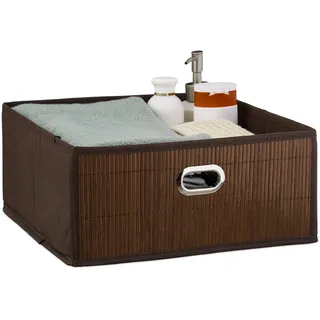 Relaxdays Aufbewahrungskorb 31 x 31 x 14 cm braun
