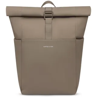 Kapten & Son Rucksack Basic Walnut 14-16,5 L | Rolltop Rucksack Damen & Herren Braun | Handgepäck Rucksack mit 14'' Laptopfach | Vegan & Wasserabweisend
