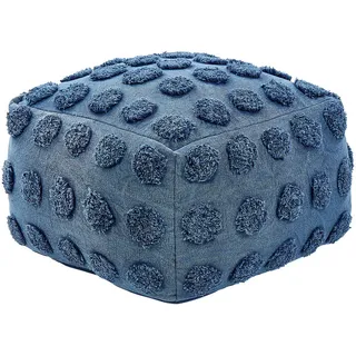 Beliani Pouf Vishvi 50/50/35 cm , Blau , Textil , Quadratisch , 50x35x50 cm , Wohnzimmer, Sessel, Hocker & Hockerbänke, Poufs