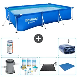 Bestway Steel Pro Rechteckig - 300x201x66 cm - 7-teilig S21570 - Blau