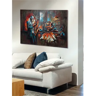 Metallbild GILDE "Bild rechteckig Bartime", farbe bild(er): blau, braun, rot, B:120cm H:80cm T:4cm, Metall, Bilder, Metallbild