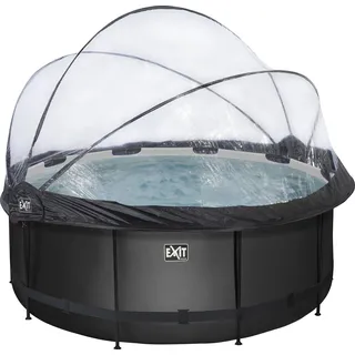 EXIT TOYS Black Leather Pools 360 x 122 cm inkl. Sandfilteranlage, Abdeckplane, Poolleiter, Reparaturset