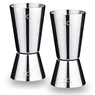 Orapink Cocktail Messbecher Set - 2er Pack, 2cl & 4cl Dual Spirit Measure Cup - Cocktail Messbecher - Edelstahl Barmaß für perfekte Cocktails - Präzise Skala für Bars und Zuhause