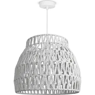 Pendellampe LED Hängeleuchte Wohnzimmer Schlafzimmer Esszimmer Schirm Papier E27 - Weiß