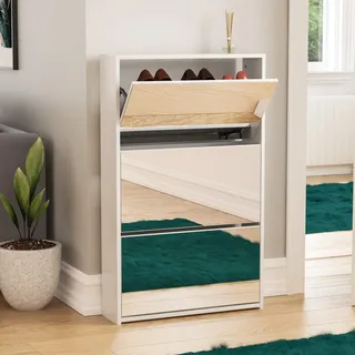Vida Designs Welham 3 Schubladen Schuhschrank Aufbewahrung Aufräumen Organisieren Organizer Schuhwerk Ständer Gestell Gerüst Sideboard Hoch Stehend Holz Möbelstück Weiß