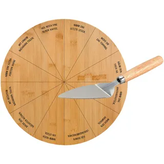 Kesper Drehplatte inkl. Tortenheber , Hellbraun , Holz, Metall , Bambus , rund , 35x5.5x35 cm , FSC 100% , Geschirr, Tischkultur & Serviergeschirr, Servierplatten