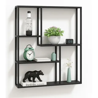 DanDiBo Ambiente Wandregal 90 x 75 x 20 cm Schwarz