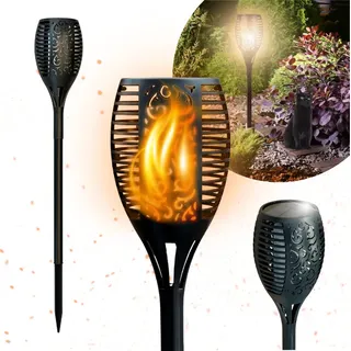 Große Solarlampe für den Garten LED 96, Fackel Gartenfackeln mit Realistischer Flammeneffekt IP65 BLIXTAR