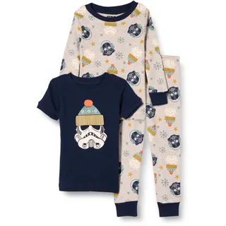 Amazon Essentials Disney | Marvel | Star Wars Unisex Kinder Eng anliegender Baumwoll-Schlafanzug, Star Wars Winter - Kids, 5 Jahre