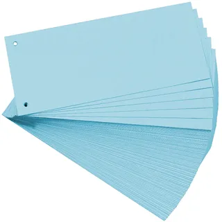 Exacompta 100er Pack Karton-Trennstreifen. 10,5 x 24 cm blau. Für eine übersichtliche Anblage Ihrer Dokumente. Trennlaschen Trennblätter Ordner Register Blauer Engel