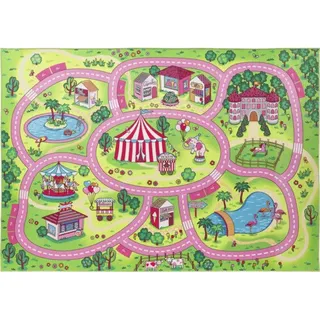 Flachgewebe pink grün 140x200 cm