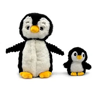 Les Déglingos Les Ptipotos by Glissou Le Pinguin Maman Baby – Plüschtier – sehr weich Geburt – Schwarz und Weiß – 16 cm