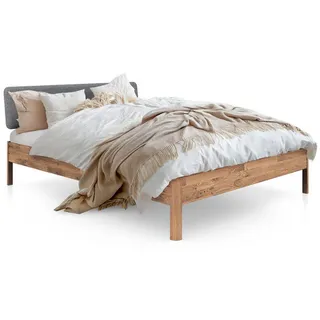 byoak Massivholzbett Penny 180x200 MIT Polsterkopfteil Wildeiche , Holz , Echtholz,Eiche , 180x200 cm , Schlafzimmer, Betten