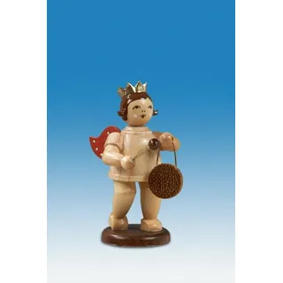 Holzengel Musikengel engel mit Gong Ohne Krone / natur Höhe ca 6,5 cm NEU