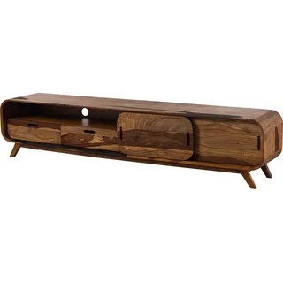 MASSIVMOEBEL24.DE TV-Board Sheesham 220x40x48 dunkelbraun lackiert MAILAND #227 - Dunkelbraun