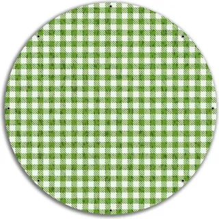 Wallario rundes Outdoor-Poster für Garten oder Balkon, Motiv Muster einer Tischdecke in grün und weiß kariert, 60 cm Durchmesser - Grün