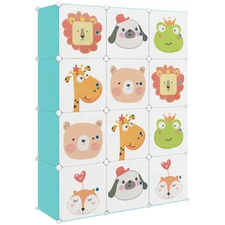 Kinderschrank Modular mit 12 Würfeln Grün PP - Grün