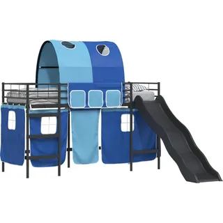 Kinder-Etagenbett Schwarz und Blau 90 x 190 cm Metall - Schwarz