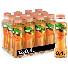 Fuze Tea Schwarzer Tee Pfirsich - außergewöhnliche Fusion aus Schwarztee und fruchtigem Pfirsich-Geschmack - Tee aus nachhaltigem Anbau - Einweg Flaschen (12 x 400 ml)