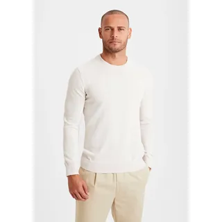 H.I.S Strickpullover, Regular Fit, Langarm, Pullover aus Feinstrick, Baumwollmischung, beige