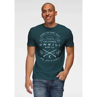 T-Shirt O'NEILL "JACK O'NEILL MUIR T-SHIRT", Herren, Gr. XXL, blau (alma steel), Obermaterial: 100% Baumwolle, Rundhals, Shirts T-Shirt, mit auffälligem Branding auf der Vorderseite, Kurzarm-Design